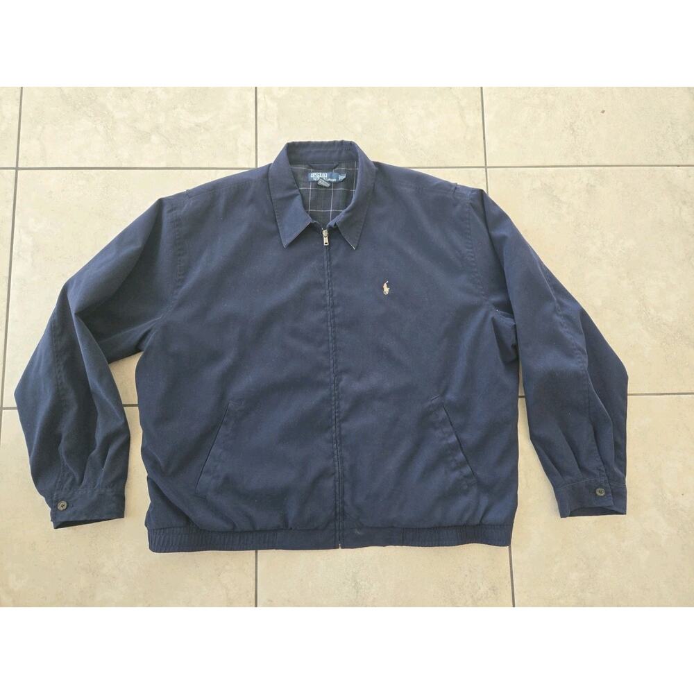 Vintage Polo Ralph Lauren Harrington Jacket Blue Plaid Lined Men’s 2xl